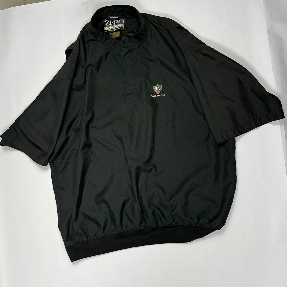 Zero Restriction Mens XXL Black West Bay Club Short Sleeve Golf Windbreaker